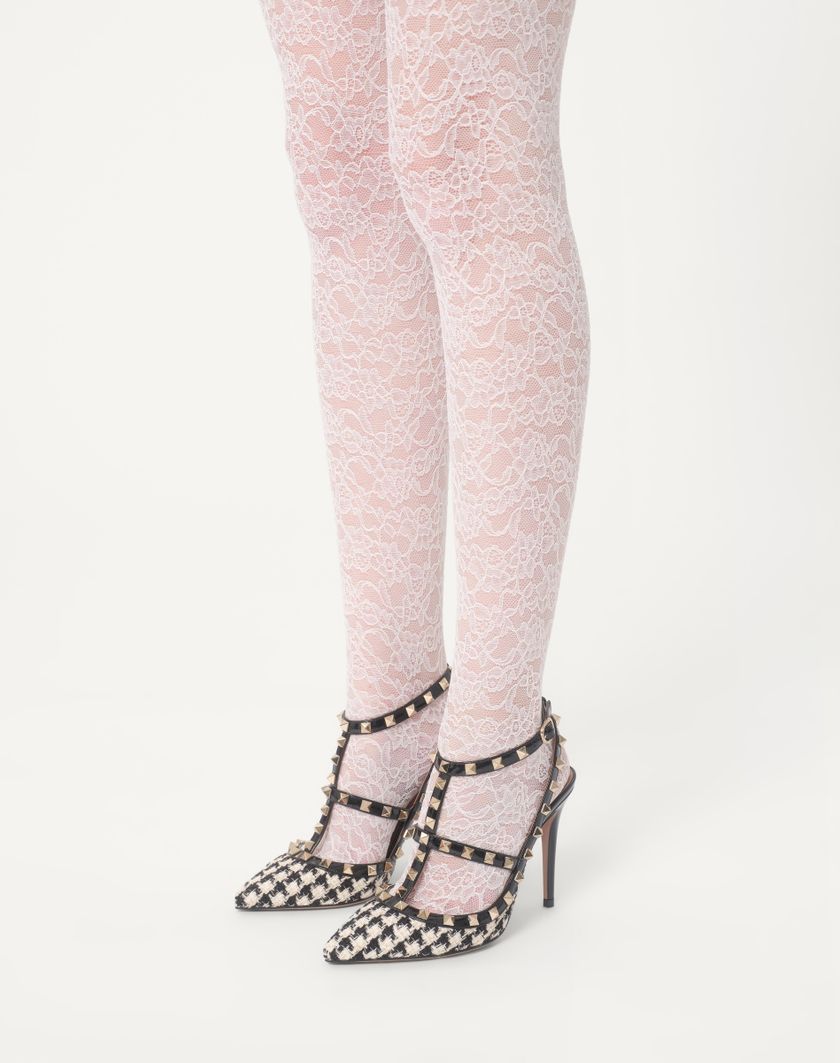 ROCKSTUD PUMP IN PIED-DE-POULE FABRIC 100MM - Image 5